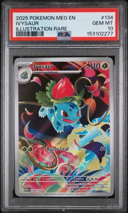 Pokemon TCG Ivysaur Illustration Rare Mega Evolution 134/132 PSA 10 - Image 1