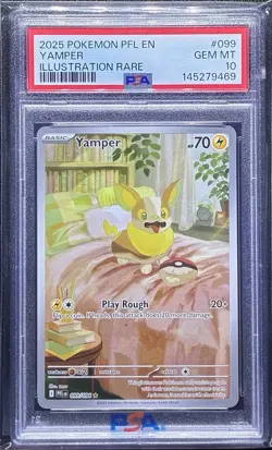 2025 Pokemon TCG Phantasmal Flames Yamper IR 099/094 Holo PSA 10 GEM MINT - Image 3