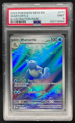 2023 Pokemon S&V 151 Wartortle Illustration Rare PSA 9 Mint #171/165 - Image 1
