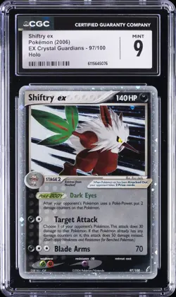 2006 POKEMON EX CRYSTAL GUARDIANS HOLO #97 SHIFTRY EX CGC 9 - Image 1