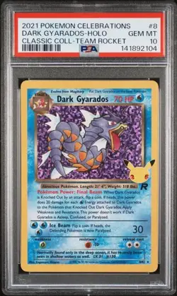 PSA 10 DARK GYARADOS 8 HOLO CELEBRATIONS CLASSIC COLLECTION POKEMON GEM MINT - Image 1