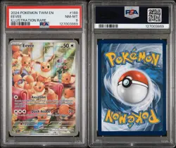 2024 POKEMON TWM EN-TWILIGHT MASQUERADE ILLUSTRATION RARE #188 EEVEE PSA 9 - Image 3