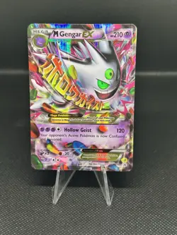 Pokemon M Gengar EX XY166 Shiny Mega Evolution Black Star Promo Holo Raw LP - Image 1