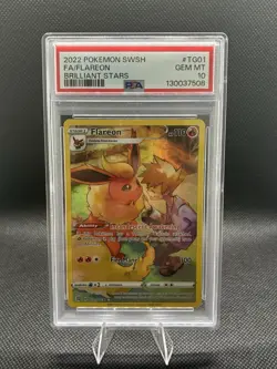 2022 Pokemon SWSH Brilliant Stars Flareon TG01/TG30 PSA 10 - Image 1
