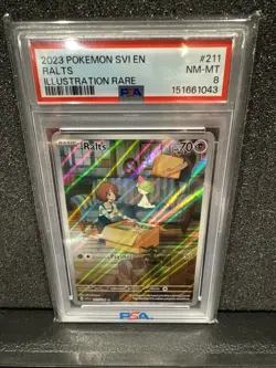 2023 POKEMON SVI EN-SCARLET & VIOLET ILLUSTRATION RARE #211 RALTS PSA 8 - Image 1