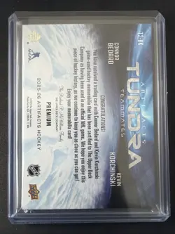 2025-26 UD Artifacts Tundra Teammates T2-BK Connor Bedard Kevin Korchinski 10/25 - Image 2