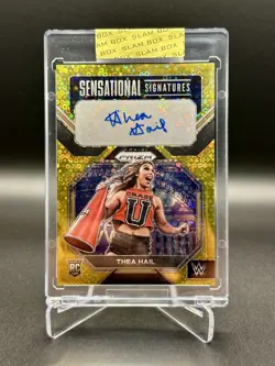 2023 Panini Prizm WWE Thea Hail Sensational Signatures Prizms Gold /10 Auto RC - Image 1