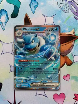 Pokemon TCG Blastoise ex 009/165-Scarlet & Violet 151-Double Rare-Pack Fresh-NM - Image 3
