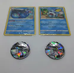 VAPOREON + SOBBLE SWSH072 73 VIVID VOLTAGE POKEMON CARD HOLO PROMO + COIN FRESH - Image 1