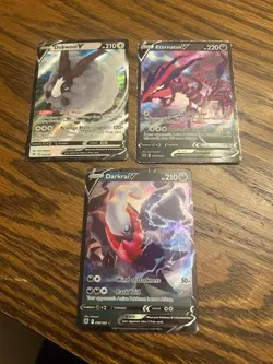 Pokemon 3 Card Ultra Rares Dubwool V / Eternatus V / Darkrai V - MP/HP - Image 1