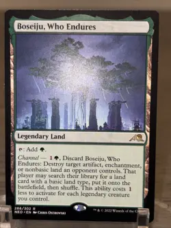 Wizards of the Coast Boseiju, Who Endures Neon Dynasty Rare Green Land NM (C) - Image 2