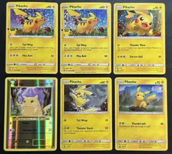 Pikachu Holo 6x Pokemon Card Lot - Image 1
