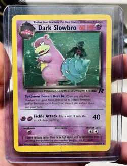 Dark Slowbro 12/82 HOLO Pokemon TEAM ROCKET Moderate Play (MP) - Image 1