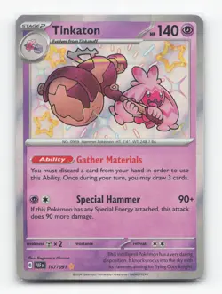 Pokemon TCG - Tinkaton 167/091 Near Mint Shiny Rare Paldean Fates - Image 1