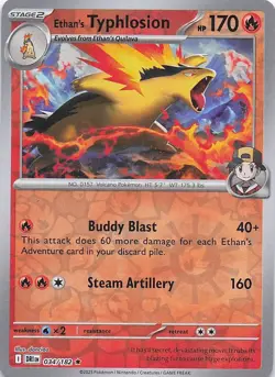Ethan's Typhlosion Reverse Holofoil Pokemon Destined Rivals 034/182 NM - Image 1