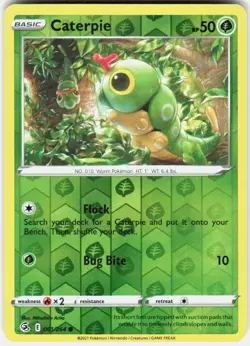 Caterpie Reverse Holo Pokemon SWSH08: Fusion Strike 001/264 NM - Image 1