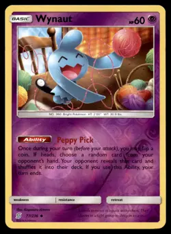 Wynaut 77/236 Uncommon Unified Minds Pokemon Reverse Holo Lightly Played - Image 1