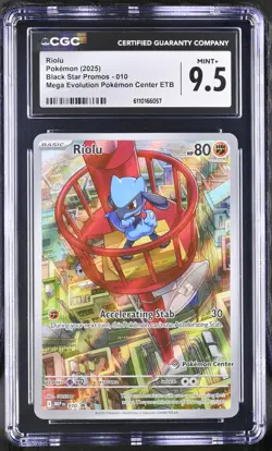 Riolu Pokemon Center 010 CGC 9.5 - 2025 ME Mega Evolution Promos PC ETB - Image 1