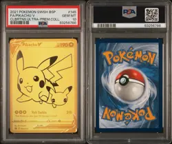 2021 POKEMON SWSH BLACK STAR PROMO #145 FULL ART/PIKACHU V PSA 10 - Image 2