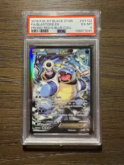 2016 Pokemon XY Black Star Promo FA Blastoise EX #XY122 Red and Blue Coll. PSA 6 - Image 1