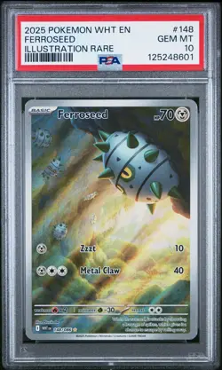 2025 Pokemon White Flare Ferroseed #148 PSA 10 - Image 1