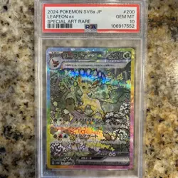 2024 Pokemon Japanese Sv8a-Terastal Fest Ex #200 Leafeon Ex SAR PSA 10 - Image 1