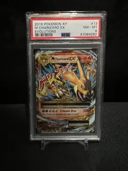 2016 POKEMON XY EVOLUTIONS #13 M CHARIZARD EX PSA 8 NM-MT - Image 1