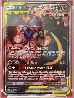 2019 POKEMON SUN & MOON COSMIC ECLIPSE FULL ART/NAGANADEL & GUZZLORD GX PSA 10 - Image 3