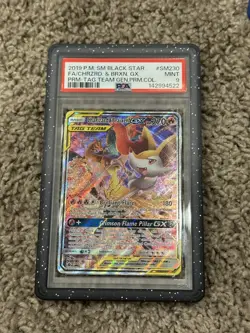 PSA 9 Charizard & Braixen GX SM230 Black Star Promo Full Art English Tag Team - Image 4