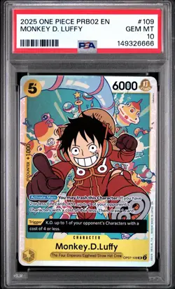 2024 One Piece Op07-500 Years In The Future #109 Monkey D. Luffy PSA 10 - Image 1