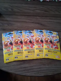 5 X One Piece TCG Adventure on Kami's Island Sleeved Booster Packs OP-15 EB04 - Image 1