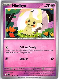 Pokemon 042/094 Mimikyu Common ME02: Phantasmal Flames PFL Psychic Regular NM - Image 1