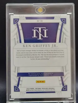2023 NATIONAL TREASURES KEN GRIFFEY JR HOLO GOLD GAME WORN USED PATCH SSP 20/25 - Image 2