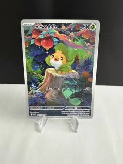 Pokemon TCG Sewaddle 087/086 White Flare Illustration Rare Card English - Image 1
