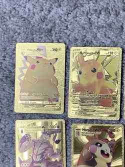 Set of 18 Pikachu,Urshifu&More Rare Gold Accent Foil Fan Art Cards - Image 2
