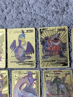 Set of 18 Pikachu,Urshifu&More Rare Gold Accent Foil Fan Art Cards - Image 3