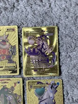 Set of 18 Pikachu,Urshifu&More Rare Gold Accent Foil Fan Art Cards - Image 4