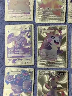 Set of 18 Pikachu,Urshifu&More Rare Gold Accent Foil Fan Art Cards - Image 5