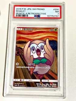 PSA 10 Pokemon Card Munch The Scream Eevee Psyduck Rowlet Set of 3 Limited promo - Image 3