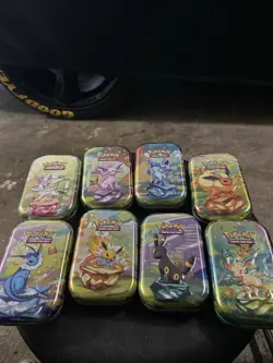 Full Art Set - Empty Pokemon Mini Tins Prismatic Evolutions (NO CARDS OR PACKS) - Image 1