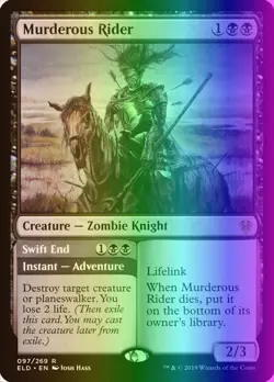 MTG Murderous Rider (97p/150) Throne of Eldraine Promos LP FOIL - Image 1