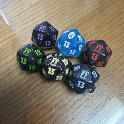 MTG Final Fantasy Spindown Life Counter D20 Dice Set Complete 6 Colors - Image 1