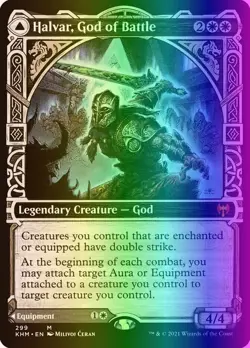 MTG Magic the Gathering Halvar, God of Battle (299/551) Kaldheim LP FOIL - Image 1