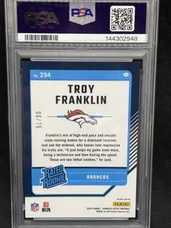 2024 Donruss Optic Troy Franklin Ice Rated Rookie /15 PSA 10 *Pop 1* Broncos - Image 2