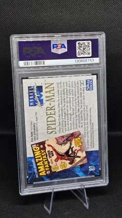 1992 MARVEL MASTERPIECES #87 SPIDER-MAN PSA 7 - Image 2