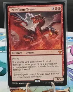 MTG Twinflame Tyrant Foundations Set Mythic Rare #97 NM FP - Image 1