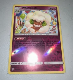 2019 Pokemon Sun & Moon Unified Minds Whimsicott #144/236 Reverse Holo - Image 1