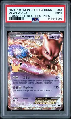 Pokemon Mewtwo EX 54/99 Celebrations Classic Collection Holo Card PSA Mint 9 - Image 1