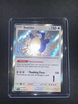 Pokemon TCG Snorlax 202/091 Shiny Holo Rare Paldean Fates - Image 1