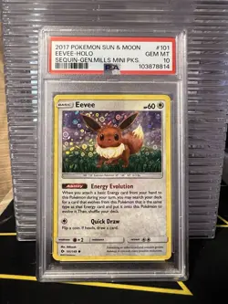 2017 Pokemon Sun & Moon - Eevee #101 - General Mills Promo - PSA 10 Low Pop (6) - Image 1